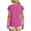 imageXIEERDUO Womens T Shirts Crew Neck Raglan Short Sleeve Shirts Fashion OutfitsHot Pink