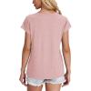imageXIEERDUO Womens T Shirts Crew Neck Raglan Short Sleeve Shirts Fashion OutfitsPink