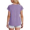imageXIEERDUO Womens T Shirts Crew Neck Raglan Short Sleeve Shirts Fashion OutfitsPurple
