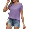 imageXIEERDUO Womens T Shirts Crew Neck Raglan Short Sleeve Shirts Fashion OutfitsPurple