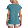 imageXIEERDUO Womens T Shirts Crew Neck Raglan Short Sleeve Shirts Fashion OutfitsTurquoise