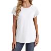 imageXIEERDUO Womens T Shirts Crew Neck Raglan Short Sleeve Shirts Fashion OutfitsWhite