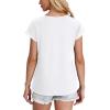 imageXIEERDUO Womens T Shirts Crew Neck Raglan Short Sleeve Shirts Fashion OutfitsWhite