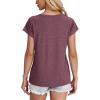 imageXIEERDUO Womens T Shirts Crew Neck Raglan Short Sleeve Shirts Fashion OutfitsWine