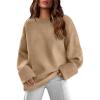 imageXIEERDUO Oversized Sweaters for Women Crewneck Long Sleeve Fuzzy Knit Warm Pullover SweaterAkhaki