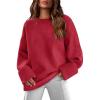 imageXIEERDUO Oversized Sweaters for Women Crewneck Long Sleeve Fuzzy Knit Warm Pullover SweaterBared