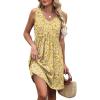 imageXIEERDUO Summer Dresses for Women 2025 Casual Dress V Neck Swimsuit Coverup Beach Vacation Clothes FashionYellow Floral