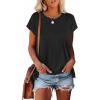 imageXIEERDUO Womens T Shirts Crew Neck Raglan Short Sleeve Shirts Fashion OutfitsBlack