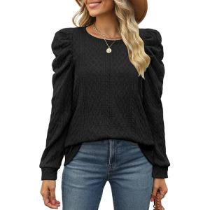 imageLadies Sweaters for Fall Black Tunic Sweaters Trendy Business Casual Tops Loose Fit L