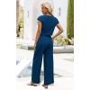 imageXIEERDUO 2 Piece Sets For Women Summer Outfits 2025 Beach Vacation Clothes Travel Outfits V Neck Crop Tops Wide Leg Pant SetsBlue Navy