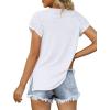 imageXIEERDUO Womens Summer Tops Casual V Neck T Shirts Short Sleeve Shirts Loose Fit Flowy00white