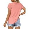 imageXIEERDUO Womens Summer Tops Casual V Neck T Shirts Short Sleeve Shirts Loose Fit Flowy01coral