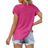 imageXIEERDUO Womens Summer Tops Casual V Neck T Shirts Short Sleeve Shirts Loose Fit Flowy01deep Pink