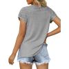 imageXIEERDUO Womens Summer Tops Casual V Neck T Shirts Short Sleeve Shirts Loose Fit Flowy01gray