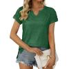 imageXIEERDUO Womens Summer Tops Casual V Neck T Shirts Short Sleeve Shirts Loose Fit Flowy01green