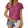 imageXIEERDUO Womens Summer Tops Casual V Neck T Shirts Short Sleeve Shirts Loose Fit Flowy01maroon