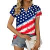 imageXIEERDUO Womens Summer Tops Casual V Neck T Shirts Short Sleeve Shirts Loose Fit Flowy02aflag B