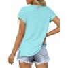 imageXIEERDUO Womens Summer Tops Casual V Neck T Shirts Short Sleeve Shirts Loose Fit Flowy02lake Green