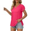 imageXIEERDUO Womens Summer Tops Casual V Neck T Shirts Short Sleeve Shirts Loose Fit Flowy02light Pink