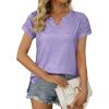 imageXIEERDUO Womens Summer Tops Casual V Neck T Shirts Short Sleeve Shirts Loose Fit Flowy02purple
