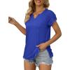 imageXIEERDUO Womens Summer Tops Casual V Neck T Shirts Short Sleeve Shirts Loose Fit Flowy02royal Blue
