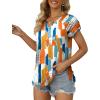 imageXIEERDUO Womens Summer Tops Casual V Neck T Shirts Short Sleeve Shirts Loose Fit Flowy03colorful