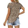 imageXIEERDUO Womens Summer Tops Casual V Neck T Shirts Short Sleeve Shirts Loose Fit Flowy03leopard