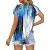 imageXIEERDUO Womens Summer Tops Casual V Neck T Shirts Short Sleeve Shirts Loose Fit FlowyZ Blue Black Line