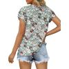 imageXIEERDUO Womens Summer Tops Casual V Neck T Shirts Short Sleeve Shirts Loose Fit FlowyZ Floral Green