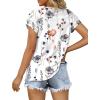 imageXIEERDUO Womens Summer Tops Casual V Neck T Shirts Short Sleeve Shirts Loose Fit FlowyZ Floral White