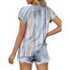 imageXIEERDUO Womens Summer Tops Casual V Neck T Shirts Short Sleeve Shirts Loose Fit FlowyZ Tie Dye Brown