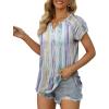 imageXIEERDUO Womens Summer Tops Casual V Neck T Shirts Short Sleeve Shirts Loose Fit FlowyZ Tie Dye Brown