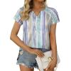 imageXIEERDUO Womens Summer Tops Casual V Neck T Shirts Short Sleeve Shirts Loose Fit FlowyZ Tie Dye Brown