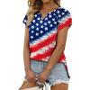 imageXIEERDUO Womens Summer Tops Casual V Neck T Shirts Short Sleeve Shirts Loose Fit Flowy02aflag B