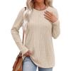imageXIEERDUO Long Sleeve Shirts for Women Tunic Tops Casual Fall Tops Lightweight Sweaters 2024Beige