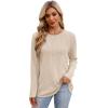 imageXIEERDUO Long Sleeve Shirts for Women Tunic Tops Casual Fall Tops Lightweight Sweaters 2024Beige