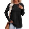 imageXIEERDUO Long Sleeve Shirts for Women Tunic Tops Casual Fall Tops Lightweight Sweaters 2024Black