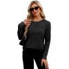 imageXIEERDUO Long Sleeve Shirts for Women Tunic Tops Casual Fall Tops Lightweight Sweaters 2024Black
