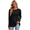 imageXIEERDUO Long Sleeve Shirts for Women Tunic Tops Casual Fall Tops Lightweight Sweaters 2024Black