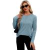 imageXIEERDUO Long Sleeve Shirts for Women Tunic Tops Casual Fall Tops Lightweight Sweaters 2024Blue