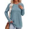 imageXIEERDUO Long Sleeve Shirts for Women Tunic Tops Casual Fall Tops Lightweight Sweaters 2024Blue