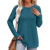 imageXIEERDUO Long Sleeve Shirts for Women Tunic Tops Casual Fall Tops Lightweight Sweaters 2024Bright Blue