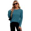 imageXIEERDUO Long Sleeve Shirts for Women Tunic Tops Casual Fall Tops Lightweight Sweaters 2024Bright Blue