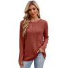 imageXIEERDUO Long Sleeve Shirts for Women Tunic Tops Casual Fall Tops Lightweight Sweaters 2024Caramel Orange