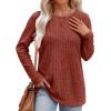 imageXIEERDUO Long Sleeve Shirts for Women Tunic Tops Casual Fall Tops Lightweight Sweaters 2024Caramel Orange