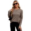 imageXIEERDUO Long Sleeve Shirts for Women Tunic Tops Casual Fall Tops Lightweight Sweaters 2024Coffee