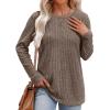 imageXIEERDUO Long Sleeve Shirts for Women Tunic Tops Casual Fall Tops Lightweight Sweaters 2024Coffee