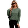 imageXIEERDUO Long Sleeve Shirts for Women Tunic Tops Casual Fall Tops Lightweight Sweaters 2024Green