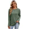imageXIEERDUO Long Sleeve Shirts for Women Tunic Tops Casual Fall Tops Lightweight Sweaters 2024Green