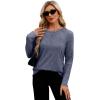 imageXIEERDUO Long Sleeve Shirts for Women Tunic Tops Casual Fall Tops Lightweight Sweaters 2024Navy